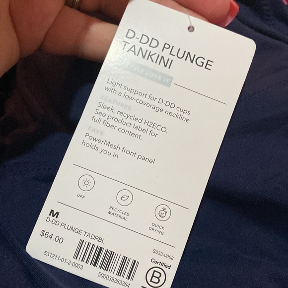 💙 Athleta Plunge Tankini Top D-DD // Dress Blue - Picture 5 of 8